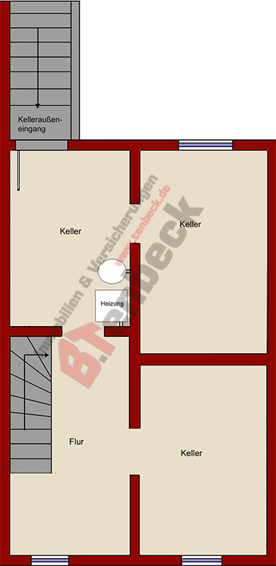 Grundriss - Keller Reihenmittelhaus Bocholt