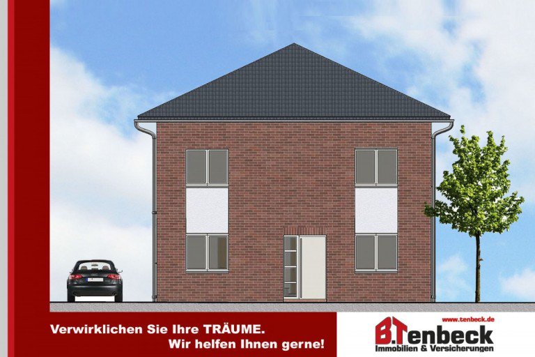 Ansicht Norden Rhede Einfamilienhaus Neubau von 2 Einfamilienh�usern (Haus 1) in ruhiger Lage von Rhede-Nord!