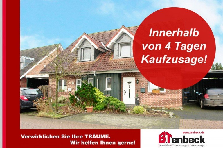 Ansicht des Hauses Rhede Doppelhaush�lfte Doppelhaushaush�lfte mit Carport in gesuchter Lage von Rhede!