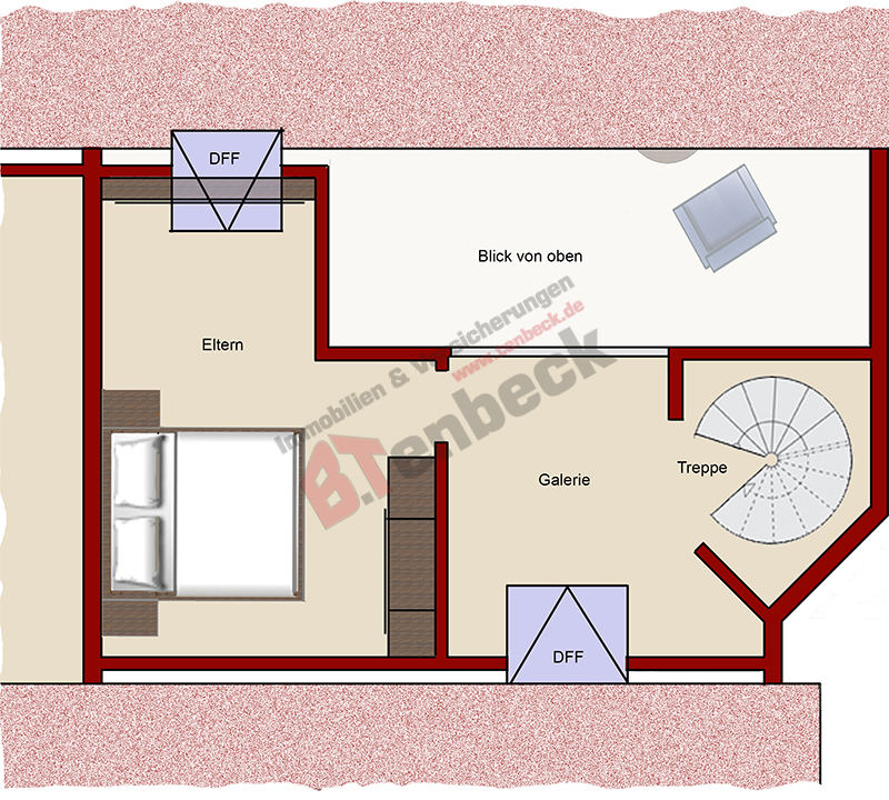 Grundriss - Spitzboden Wohnung Bocholt
