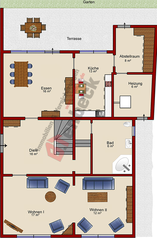 Grundriss - Erdgeschoss Einfamilienhaus Bocholt