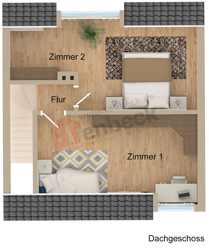 Grundriss-Dachgeschoss Reihenmittelhaus Bocholt