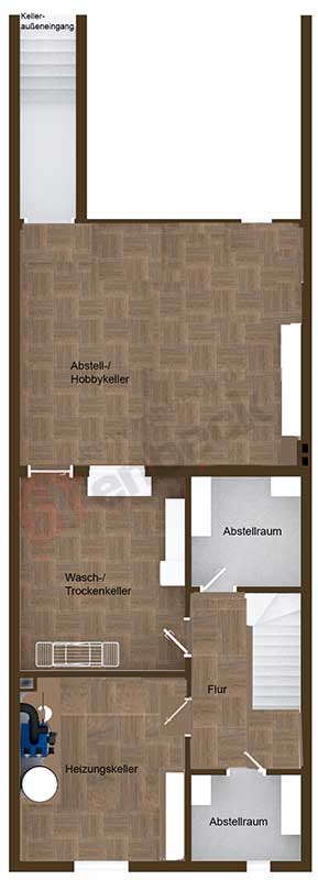 Grundriss Keller Reihenmittelhaus Bocholt
