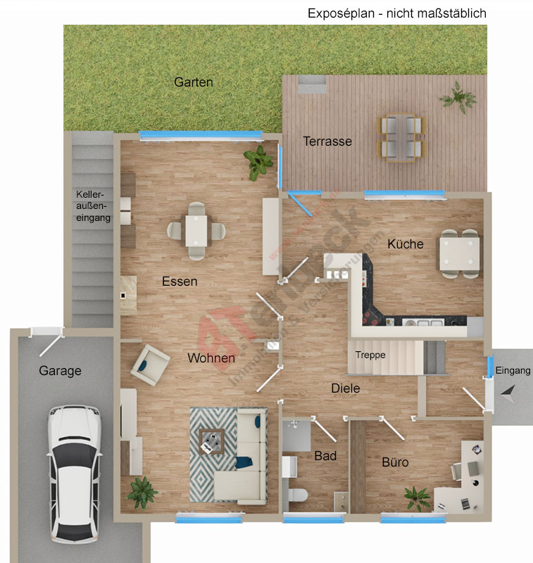 Grundriss - Erdgeschoss Einfamilienhaus Bocholt