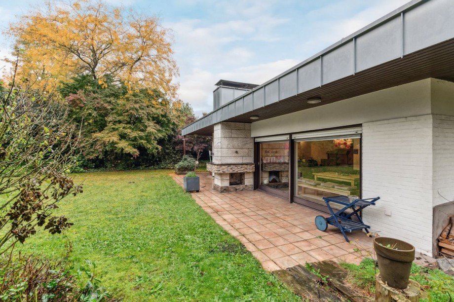 Garten - Terrasse - Au�enkamin Bungalow Bocholt
