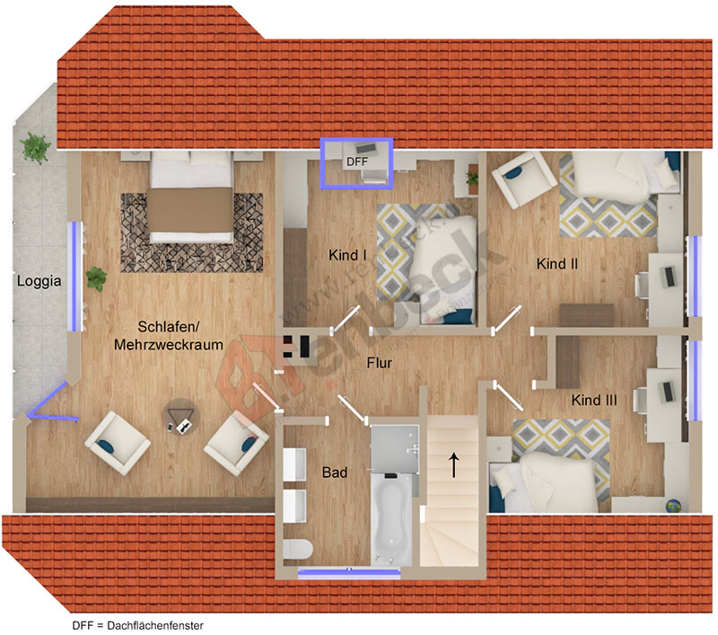 Grundriss - Dachgeschoss Einfamilienhaus Borken-Burlo