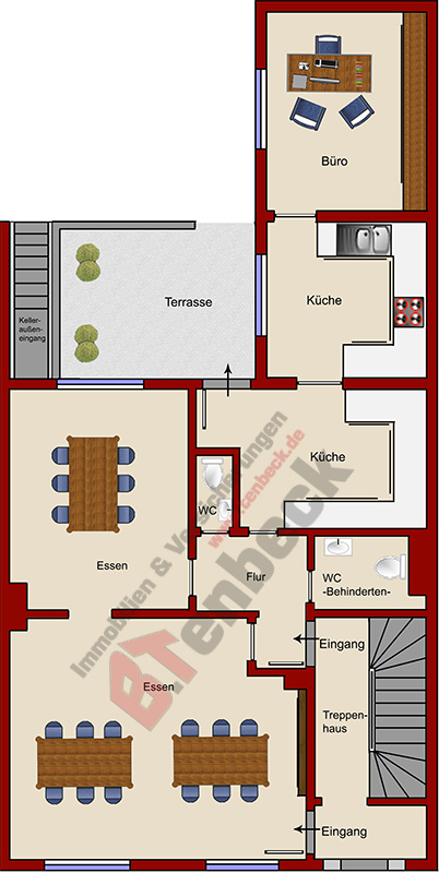 Grundriss - Erdgeschoss Mehrfamilienhaus Bocholt
