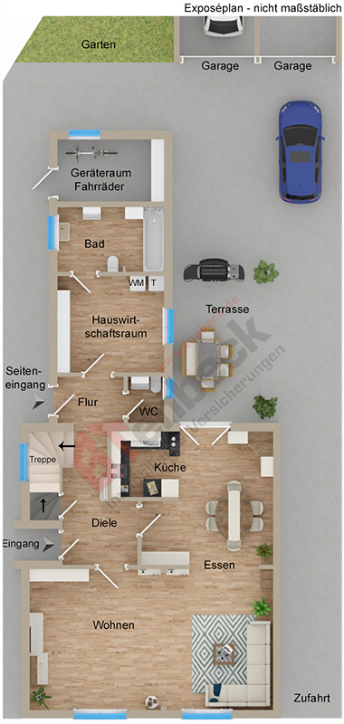 Grundriss - Erdgeschoss Zweifamilienhaus Bocholt