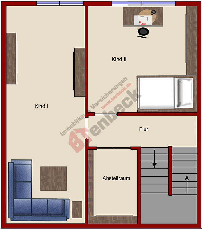 Grundriss - Dachgeschoss Reihenendhaus Bocholt