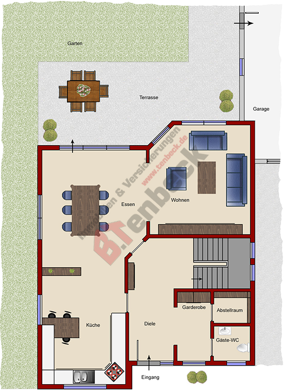 Grundriss - Erdgeschoss Einfamilienhaus Rhede