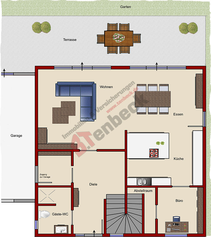 Grundriss - Erdgeschoss Einfamilienhaus Hamminkeln
