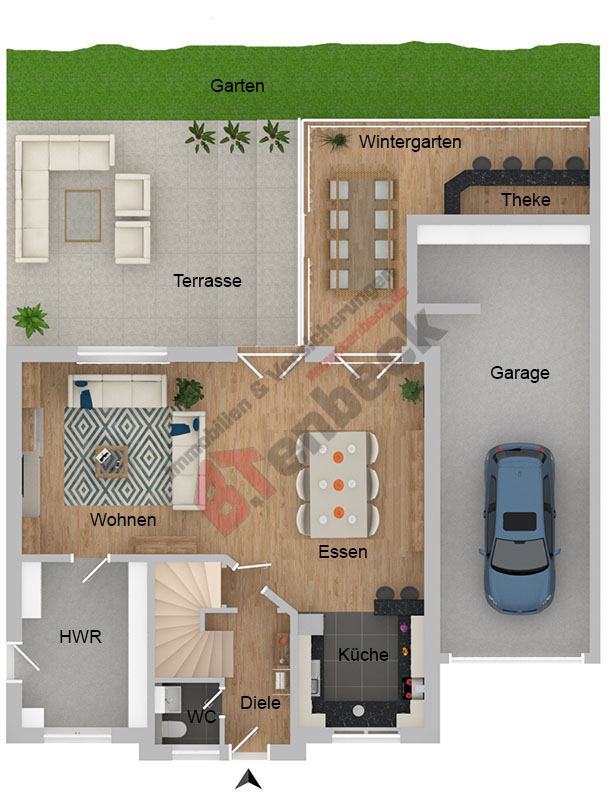 Grundriss - Erdgeschoss Einfamilienhaus Borken-Burlo