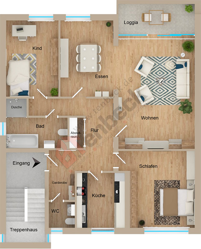 Grundriss - Obergeschoss Wohnung Bocholt
