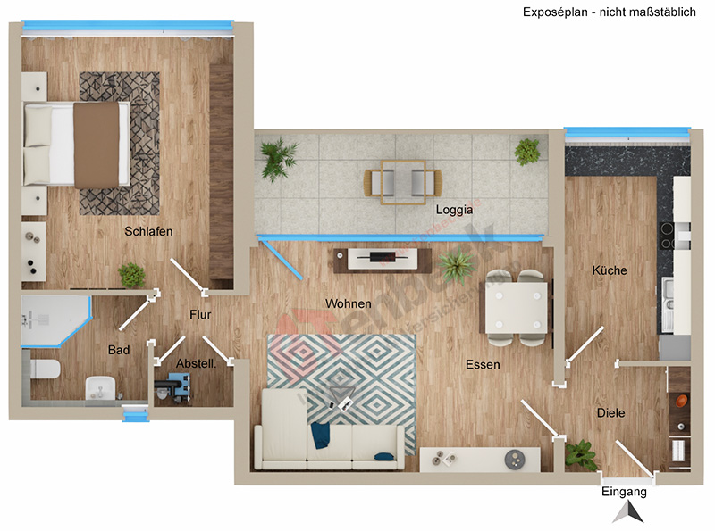 Grundriss - Erdgeschoss Wohnung Bocholt
