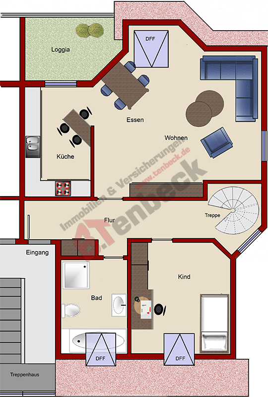Grundriss - Dachgeschoss Wohnung Bocholt