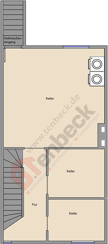 Grundriss - Keller Reihenmittelhaus Bocholt