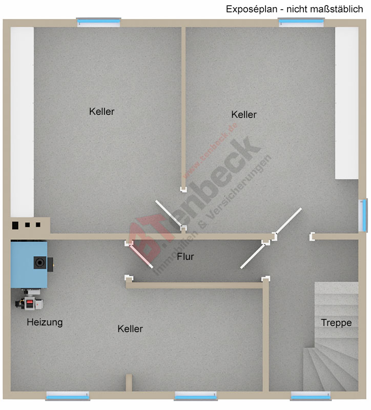 Grundriss - Keller Bungalow Bocholt