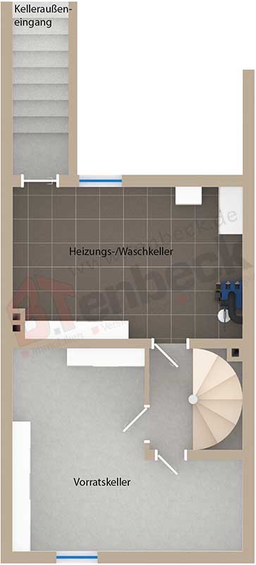 Grundriss Keller Reihenmittelhaus Bocholt
