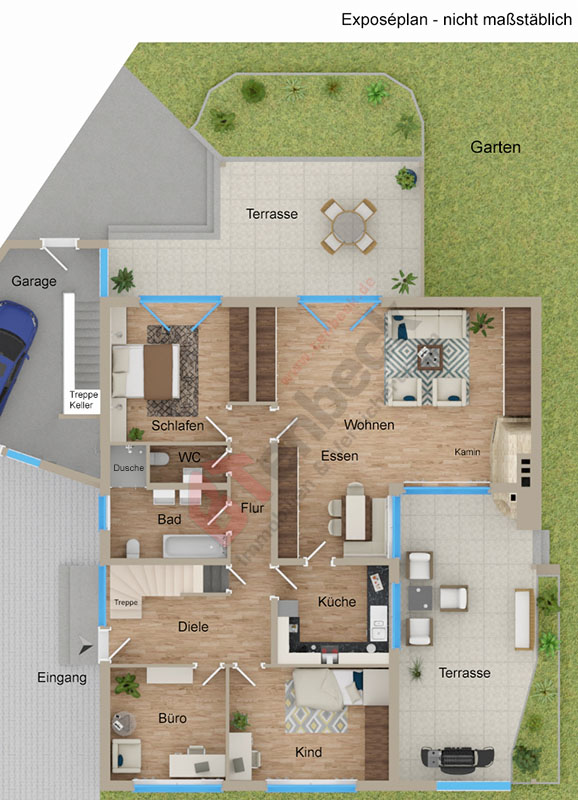Grundriss - Erdgeschoss Einfamilienhaus Bocholt