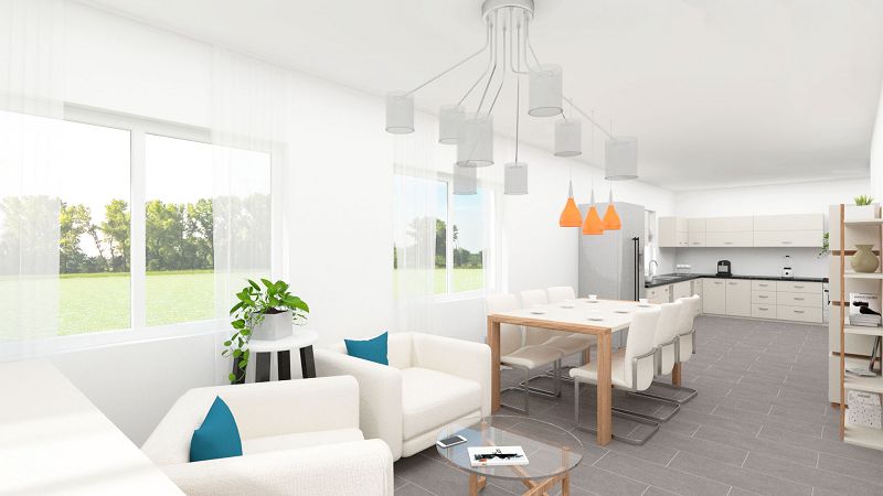 Einrichtungsbeispiel K�che-Essen Doppelhaush�lfte Bocholt