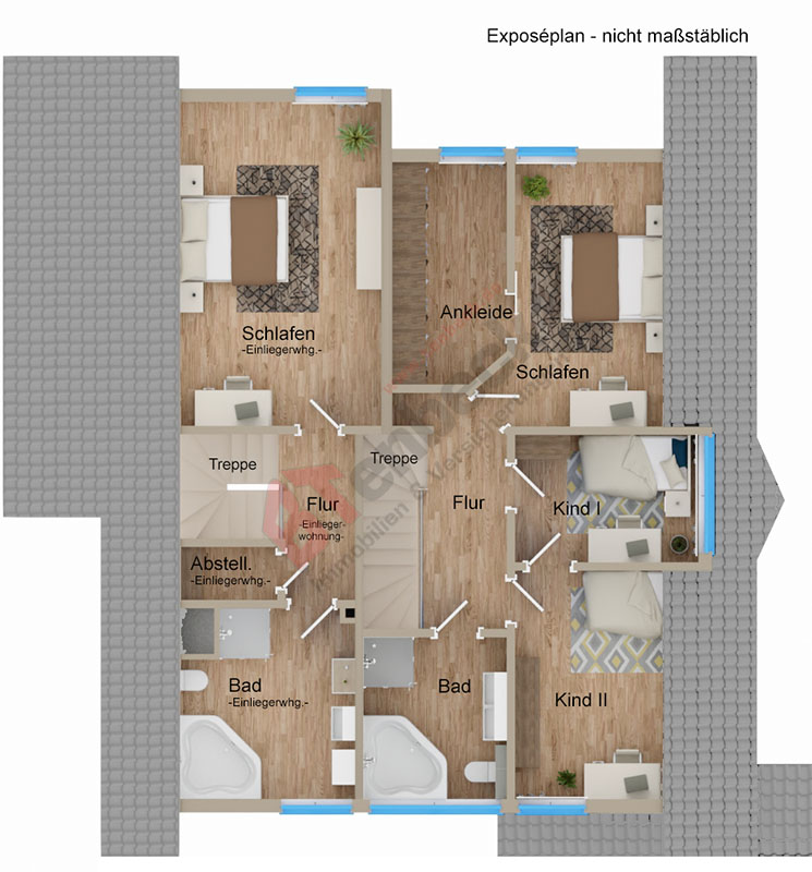 Grundriss - Dachgeschoss Einfamilienhaus Bocholt