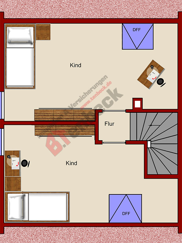 Grundriss - Dachgeschoss Reihenmittelhaus Bocholt