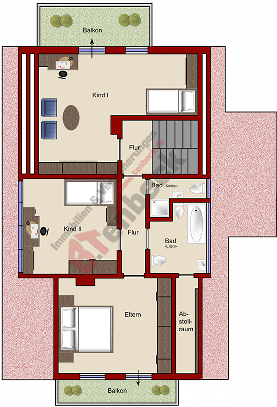 Grundriss - Obergeschoss Einfamilienhaus Bocholt