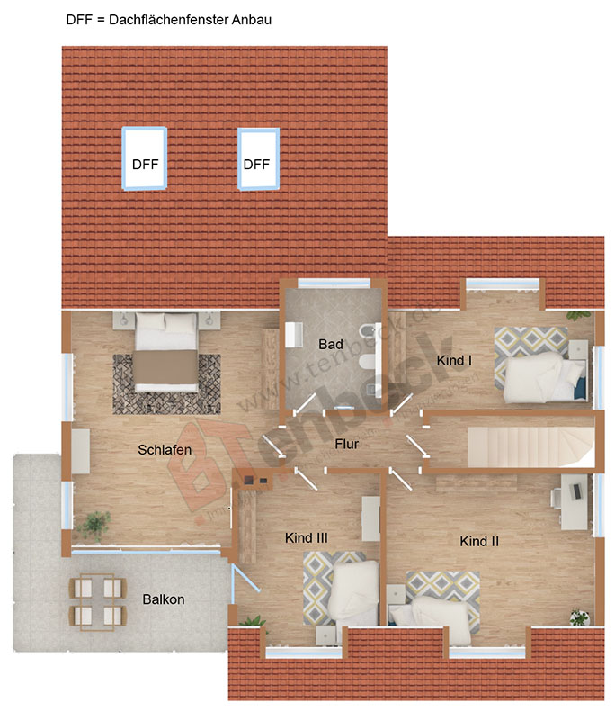 Grundriss - Dachgeschoss Einfamilienhaus Bocholt