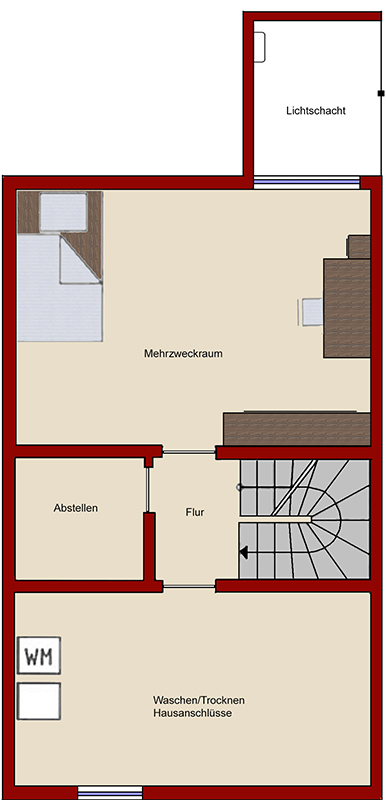 Grundriss - Souterrain Haus 2 Reihenmittelhaus Bocholt