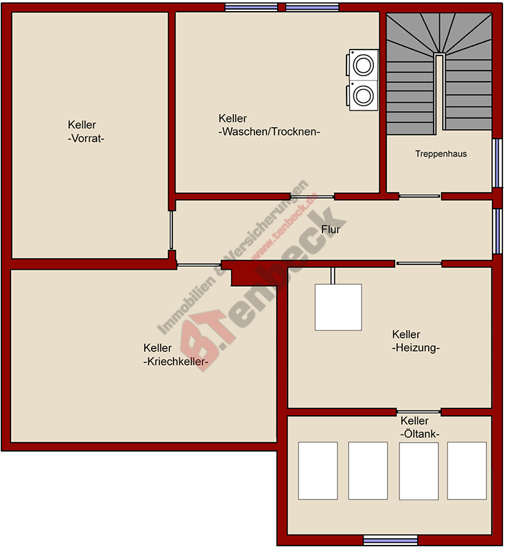 Grundriss - Keller Einfamilienhaus Bocholt