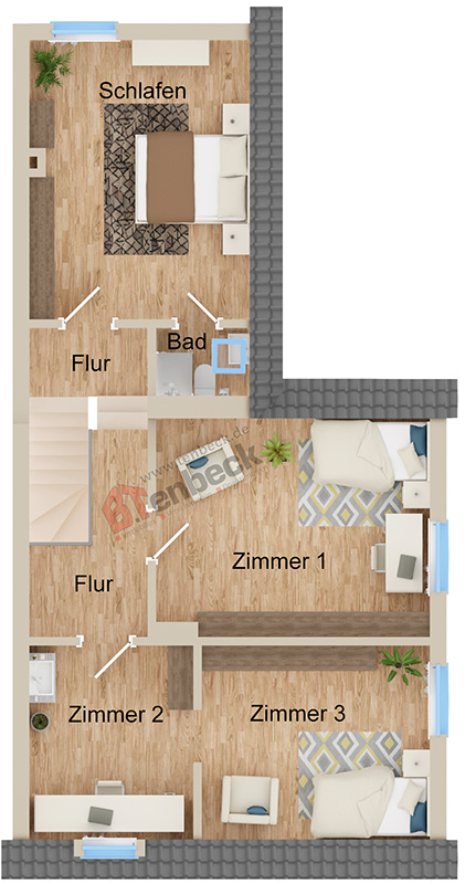 Grundriss - Dachgeschoss Doppelhaush�lfte Bocholt