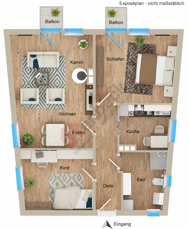 Grundriss - Erdgeschoss Wohnung Bocholt