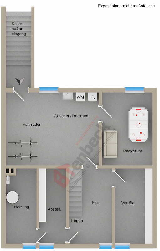 Grundriss - Keller Reihenendhaus Bocholt