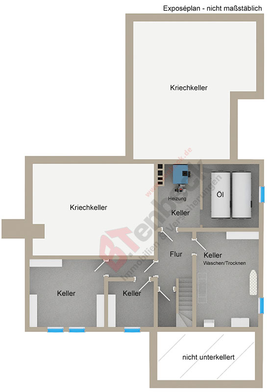 Grundriss - Keller Bungalow Bocholt