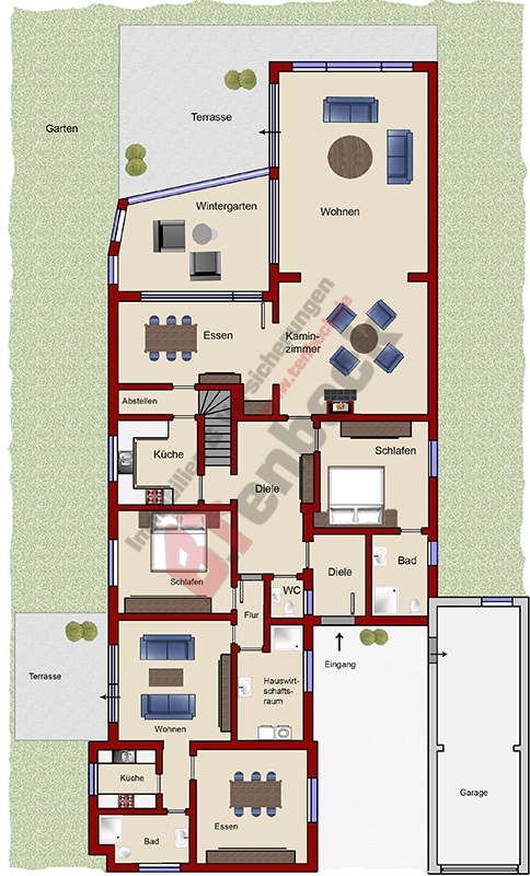 Grundriss - Erdgeschoss Bungalow Bocholt