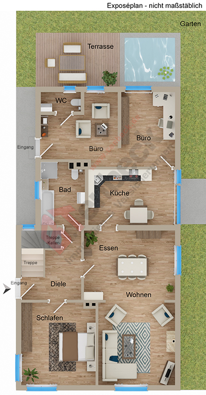 Grundriss - Erdgeschoss Einfamilienhaus Bocholt