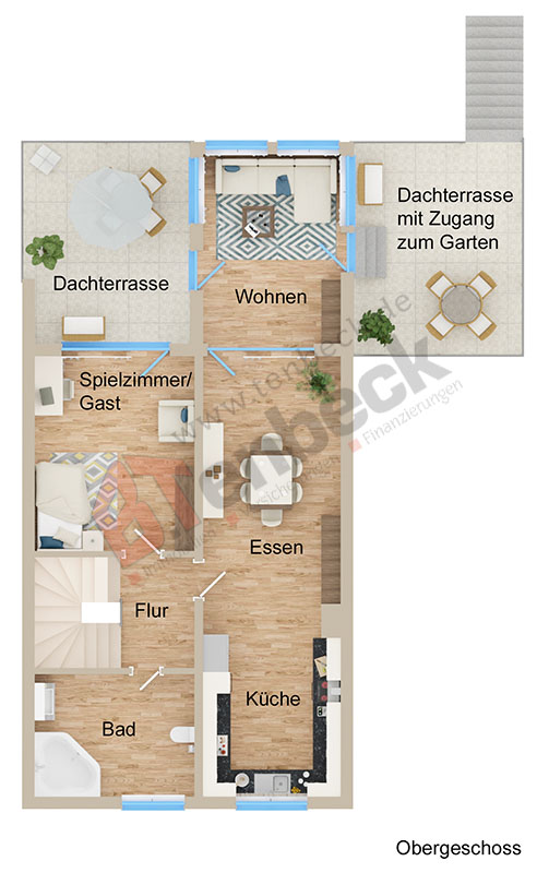 Grundriss-Obergeschoss Doppelhaush�lfte Bocholt