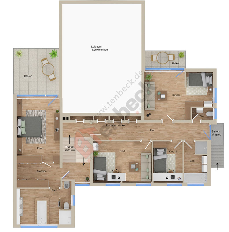 Grundriss - Obergeschoss Einfamilienhaus Bocholt