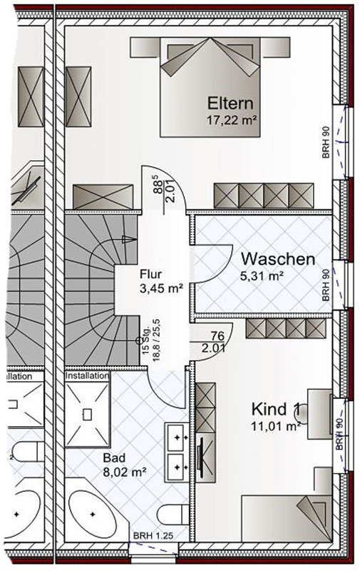 Grundriss DG - Haus 2 Doppelhaush�lfte Rhede