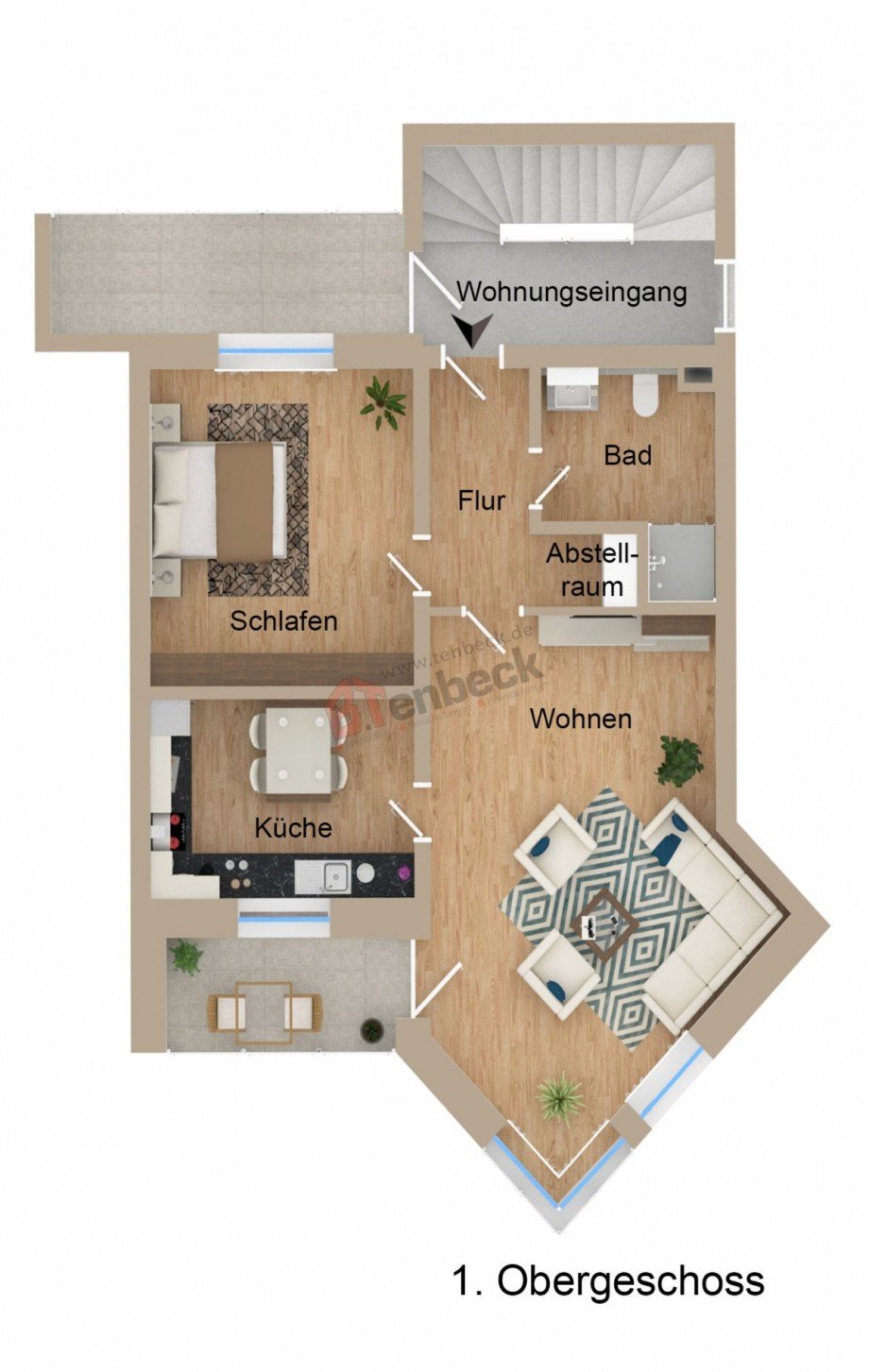 Grundriss - Obergeschoss Wohnung Bocholt