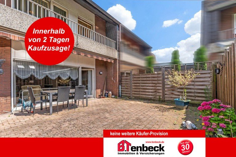 Terrasse Bocholt Reihenmittelhaus Reihenhaus mit Keller und Garage- N�he Zentrum von Bocholt!