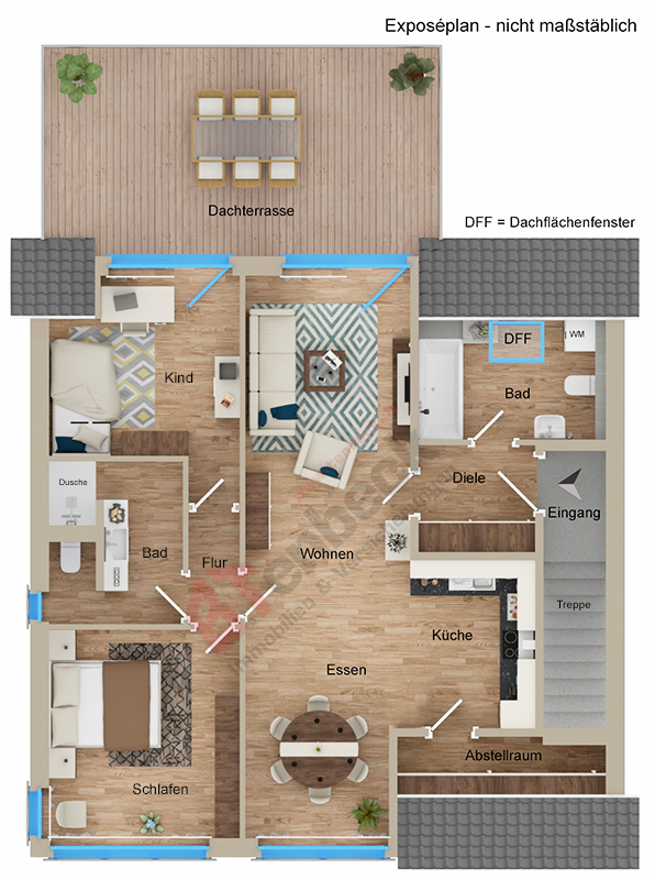 Grundriss - Obergeschoss Wohnung Bocholt