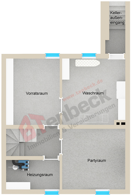 Grundriss-Keller Reihenmittelhaus Bocholt