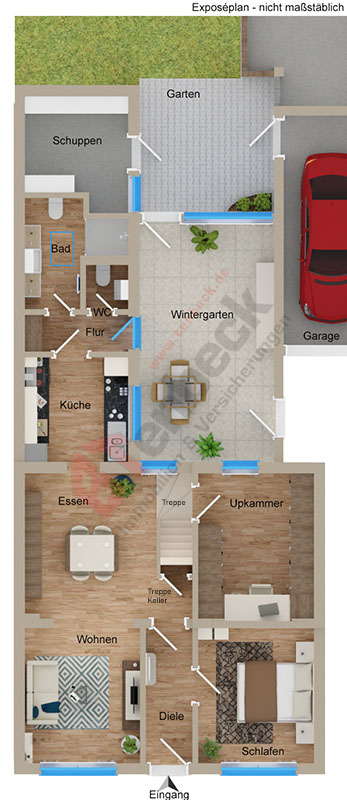 Grundriss - Erdgeschoss Doppelhaush�lfte Bocholt