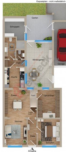 Grundriss - Erdgeschoss G�nstige Doppelhaush�lfte in zentraler Lage von Bocholt!!!
