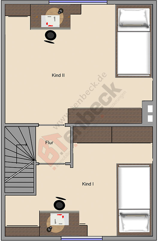 Grundriss - Dachgeschoss Reihenmittelhaus Bocholt