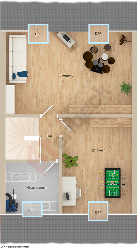 Grundriss - Dachgeschoss Reihenmittelhaus Bocholt