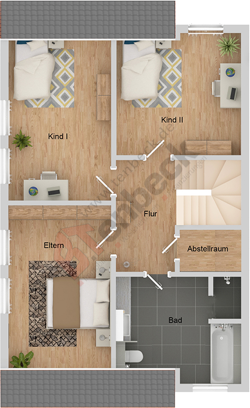 Grundriss - Dachgeschoss Doppelhaush�lfte Bocholt