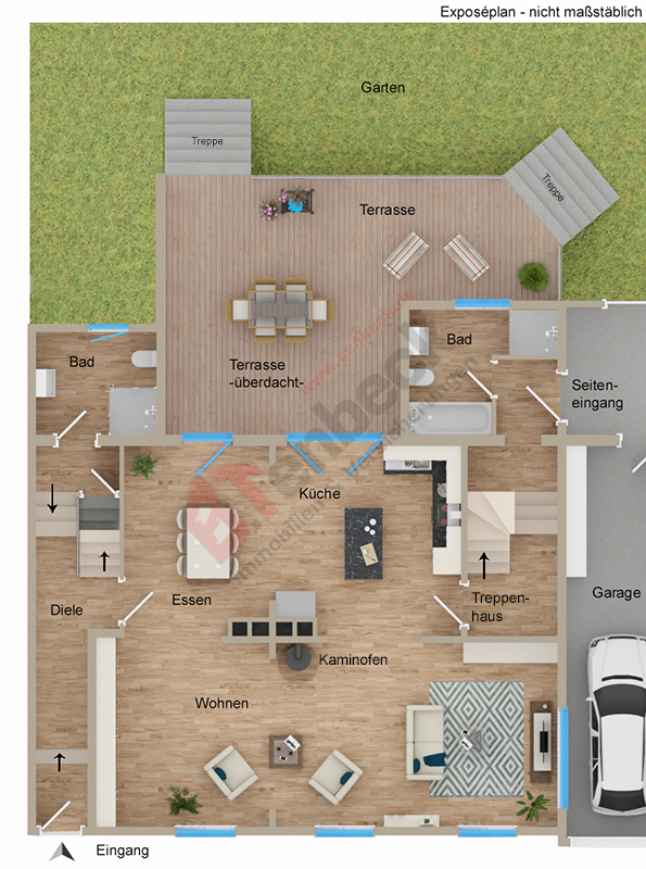 Grundriss - Erdgeschoss Reihenendhaus Bocholt