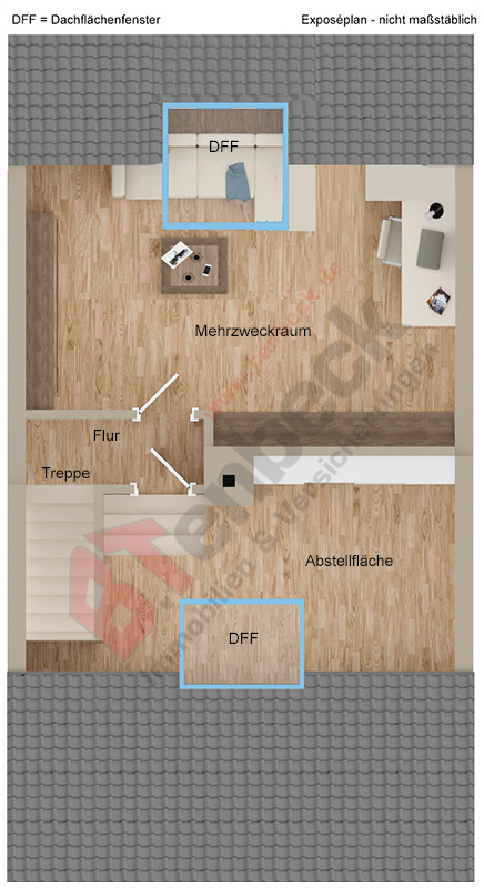 Grundriss - Dachgeschoss Reihenmittelhaus Bocholt